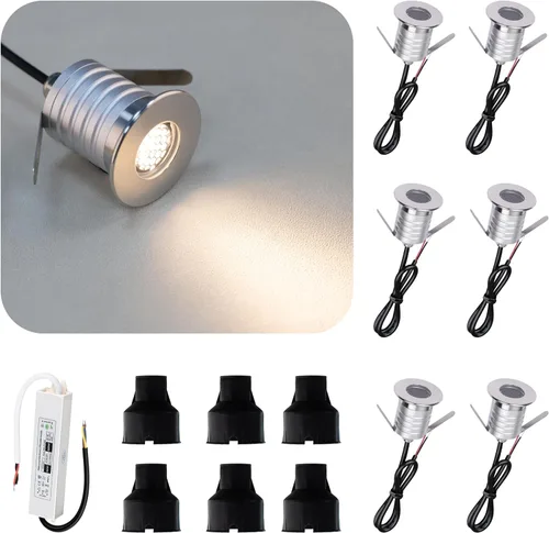 Vista 10 de Mini lámpara subterránea 201, 1 W, DC12 V, IP67, tipo empotrado de bajo voltaje, cubierta de acero inoxidable 304, adecuada para terrenos al aire