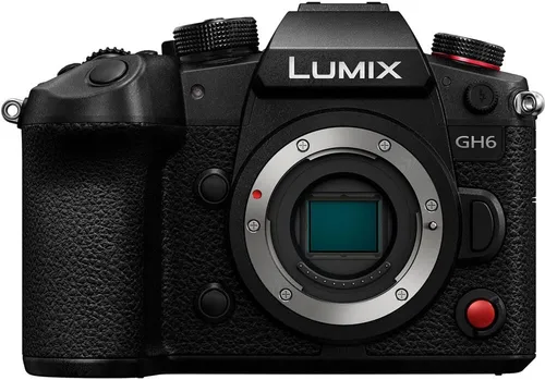 Vista 2 de Panasonic Cámara sin espejo Lumix GH6 (DC-GH6BODY) + tarjeta SD Sony de 64 GB + lector de tarjetas + funda + trípode flexible + correa de mano +
