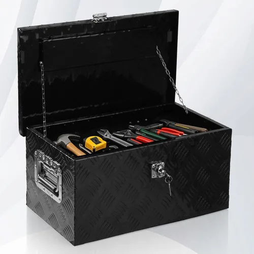 Vista 6 de Caja de herramientas de aluminio para caja de camión de 20 pulgadas con asas laterales, cerradura Heavy Duty Waterproof Trailer Storage Organizer