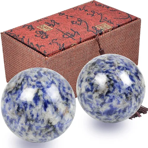 Vista 20 de fengshuisale Feng Shui Bolas de salud chinas (azul con fénix y dragón) 3.8cm/1.5" Pulsera de cuerda roja
