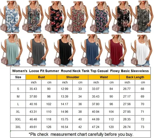 Vista 6 de BETTE BOUTIK Tank Tops for Women Pleated Sleeveless Blouse Short Sleeve Tops Basic Shirts S-3XL
