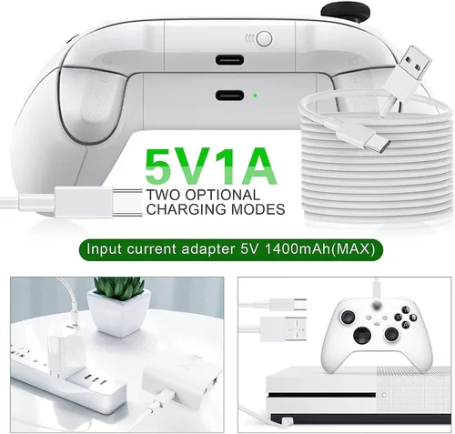 Vista 6 de Paquete de batería para controlador compatible con Xbox Series SX, batería recargable de 1400 mAh, carga rápida para Xbox Kit de accesorios de carga