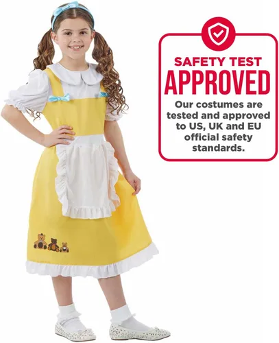 Vista 5 de fun shack Disfraz de Ricitos de Oro para Niñas, Vestido de Tres Osos