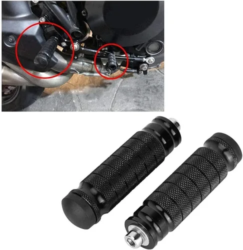 Vista 4 de Aramox Reposapiés de la motocicleta, 2pcs CNC de la Motocicleta Reposapiés Trasero Universal M8 Antideslizante Reposapiés Pies Clavijas Pedales