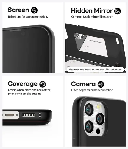 Vista 6 de GOOSPERY Parachoques magnético para puerta compatible con iPhone 13 Pro, tarjetero tipo cartera, cierre automático, protección de doble capa Negro