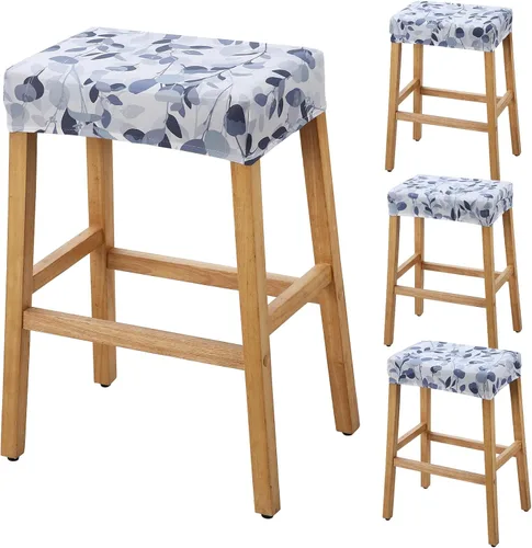 Vista 32 de YISUN Fundas de taburete rectangulares, paquete de 2 fundas elásticas impermeables para asiento de silla de montar, taburetes de bar, sillas de bar