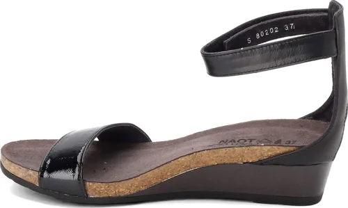Vista 3 de NAOT Sandalia Pixie Wedge para mujer, Negro (black luster lthr)negro (black raven lthr)negro (black madras lthr)
