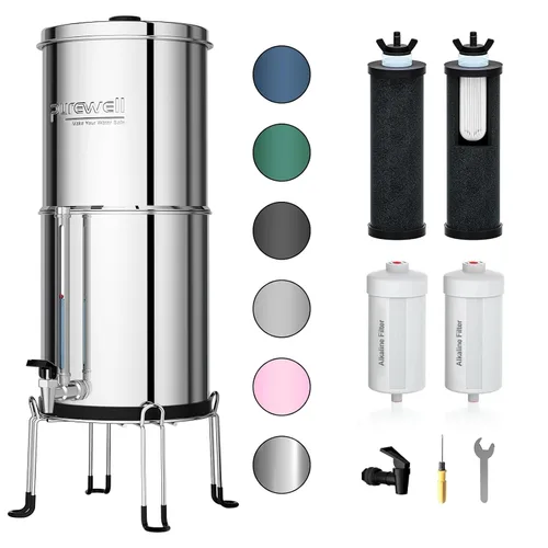 Vista 19 de Purewell Sistema de filtro de agua por gravedad de ultrafiltración de 3 etapas de 0.01 μm, certificación NSF/ANSI 42 y 372, sistema de encimera