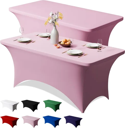 Vista 16 de Trlyc Paquete de 1 mantel rectangular de elastano de 4 pies – 48 x 30 pulgadas, resistente a las arrugas, para bodas, fiestas, banquetes, picnic