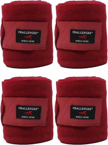 Vista 10 de CHALLENGER 10ft Horse Grooming Leg Polo Wrap Set of 4 Soft Fleece 95R Negro
