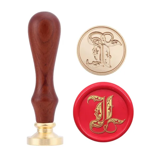 Vista 15 de Yoption Sello de cera del alfabeto gótico vintage, sello de cera, sello de cera para tarjeta de Acción de Gracias, sobre, envoltura de regalos