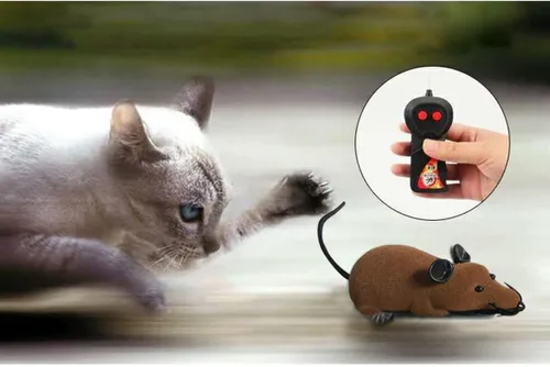 Vista 2 de Greatstar Juguete de rata a control remoto, mouse electrónico inalámbrico, el mejor regalo para tus gatos, perros, mascotas, niños y niños, amor