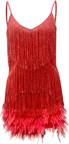 Vista 4 de TWGONE Vestidos para mujer 2023 para fiesta, noche, con flecos, purpurina, tirantes delgados, bodycon, sexy, club, noche, fiesta, fiesta