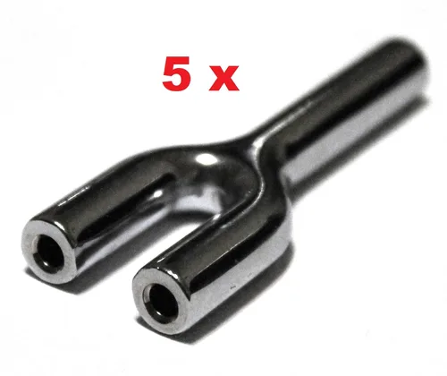 Vista 2 de 5 mini silenciadores de tubo de barril doble en forma de Y de metal para botella, accesorio de montaje de laboratorio