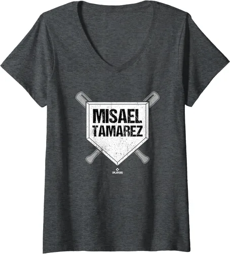 Vista 4 de Womens Homeplate Gameday Misael Tamarez Prospect Baseball Fan Gear V-Neck T-Shirt