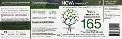 Vista 2 de NOVA Probiotics Vegan Xtreme Care 165 mil millones de probióticos por cápsula-30 VCaps
