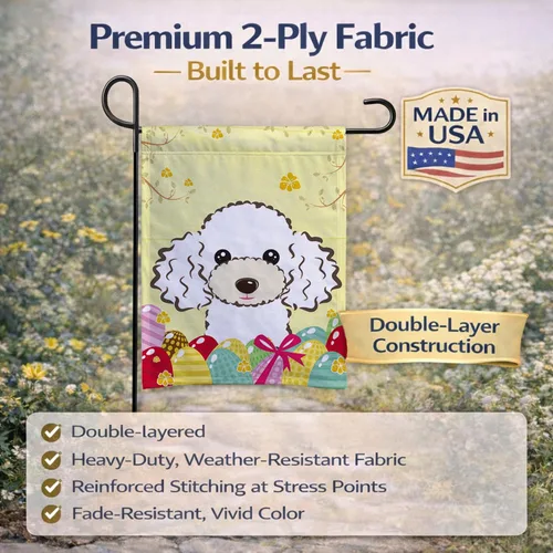 Vista 61 de Caroline's Treasures BB1923GF Bandera decorativa para jardín con diseño de Border Collie, para caza de huevos de Pascua, para jardín, jardín, patio