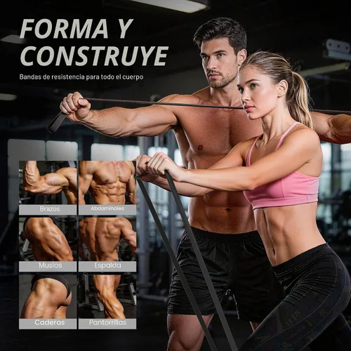 Vista 5 de Bandas de dominadas, juego de bandas de resistencia, bandas de entrenamiento de ejercicio para hombres y mujeres, ideal para estiramiento corporal
