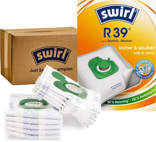 Vista 7 de Swirl Bolsas para aspiradora de forro polar R 39 - Para aspiradoras Rowenta y Moulinex Pack de 4