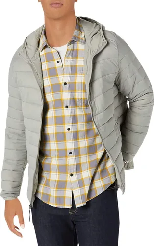 Vista 14 de Amazon Essentials Chaqueta acolchada con capucha ligera, resistente al agua y empacable para hombre Negro