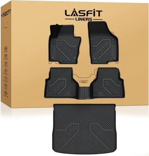 Vista 48 de LASFIT Alfombrillas para Freightliner Cascadia 2008-2017, protección para todo tipo de clima, revestimientos de automóvil de elastómero
