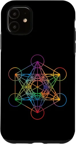 Vista 8 de iPhone 16 Geometría Sagrada Metatrón Cubo Chakra con Funda Geométrica