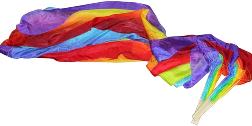 Vista 6 de KIKIGOAL 1 par (izquierdo + derecho) velo de danza del vientre de seda real para mujer, longitud 180 cm ancho 90 cm