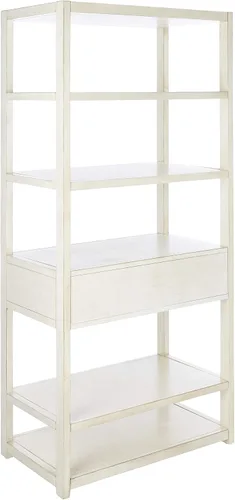Vista 8 de Safavieh Home Collection Johni Antique White and Gold - Caja de almacenamiento con 5 estantes Antiguo/blanco