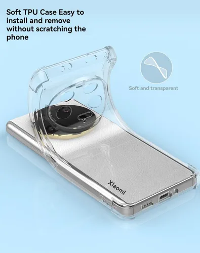 Vista 4 de USTIYA Funda para Mi Xiaomi 13 Ultra Clear TPU Cuatro Esquinas Cubierta Protectora Transparente Suave