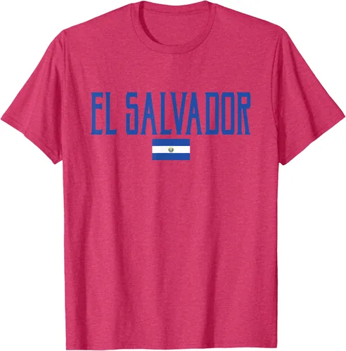 Vista 26 de Camiseta de texto azul con bandera de El Salvador, Negro, S