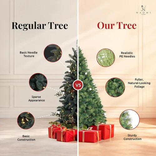 Vista 6 de Vancouver - Árbol de abeto esmerilado preiluminado de 7.5 pies Tradicional