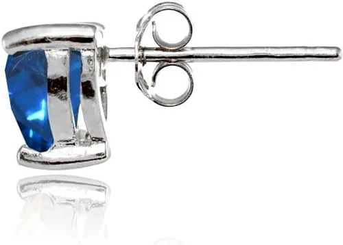 Vista 2 de Pendientes de plata de ley con piedras preciosas de imitación de 0.236in.