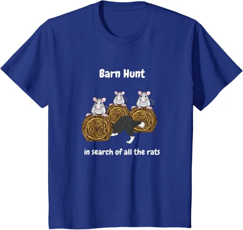 Vista 35 de Funny Barn Hunt - En busca de las ratas con Border Collie Camiseta, Negro