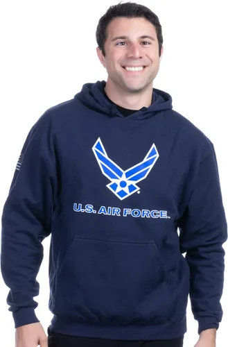 Vista 4 de Ann Arbor T-shirt Co. Sudadera con capucha para el ejército de los Estados Unidos, First Responder de la Fuerza Aérea del Ejército