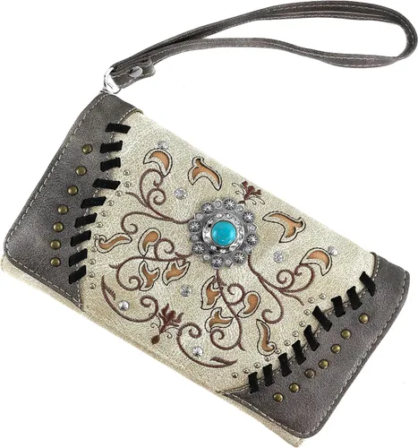 Vista 2 de Zelris Spring Bloom Western Concho - Cartera cruzada para mujer