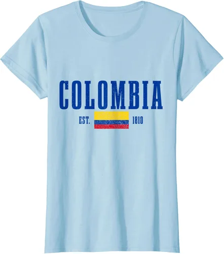 Vista 21 de Colombia Est. 1810 - Camiseta de Colombia Vintage, Negro, S