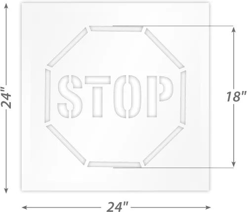 Vista 4 de SmartSign Plantilla reutilizable de 24 x 24 pulgadas en letras negritas con borde octogonal de 18 pulgadas, plástico de 63 mil, fácil de lavar