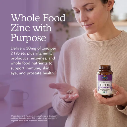 Vista 2 de Garden of Life Vitamina de zinc, suplemento alimenticio con vitamina C, vegano, 60 cápsulas