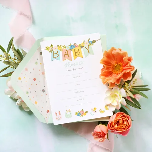 Vista 4 de Papyrus Invitaciones para baby shower, pancarta (20 unidades)