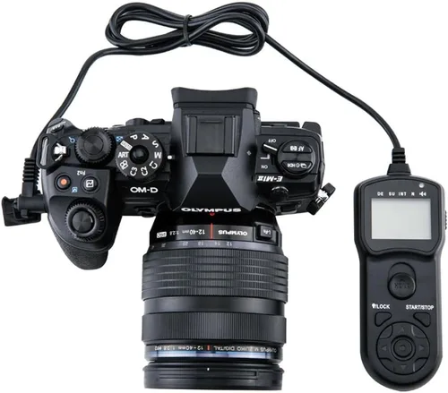 Vista 9 de Temporizador digital Cable obturador remoto JJC Timer Shutter Release Cable de control remoto para Olympus E-M1 Mark II Reemplaza Olympus RM-CB2