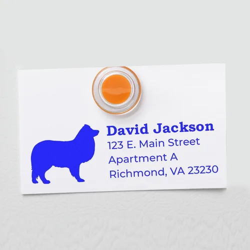 Vista 23 de Airedale Terrier Address Stamp, Custom Airedale Terrier Hand Stamp for Dog Lovers, Duo Rubber Return Address for Pet Owners