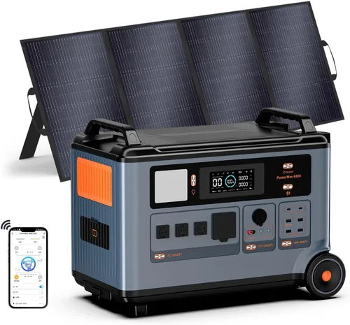 Vista 13 de OSCAL PowerMax 6000 - Generador solar con panel solar de 3 × 400 W, voltaje de fase dividida de 120 V/240 V, salidas de CA de 6000 W