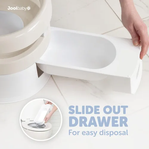Vista 4 de Jool Baby Silla para ir al baño para niños pequeños, protector contra salpicaduras y soporte de espalda (harina de avena)