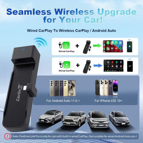 Vista 4 de Carlinkit FireDrive Link Pro Convertidor de TV para Coche, Adaptador Inalámbrico CarPlay con HDMI para Streaming de Fire TV Stick, Convierte CarPlay