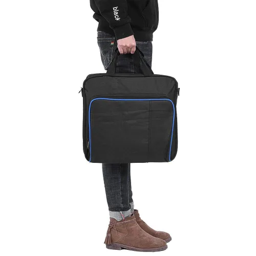 Vista 6 de Yosoo Health Gear Carrying Case, Black Protective Shoulder Bag Ps4 Pro Carrying Case Bag Travel Storage Handbag for Slim Game System Console and