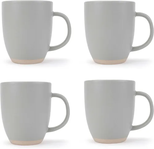Vista 15 de Elanze Designs Paquete de 2 tazas de café de cerámica de 13 onzas con fondo de arcilla cruda, color verde menta Verde (Mint Green)