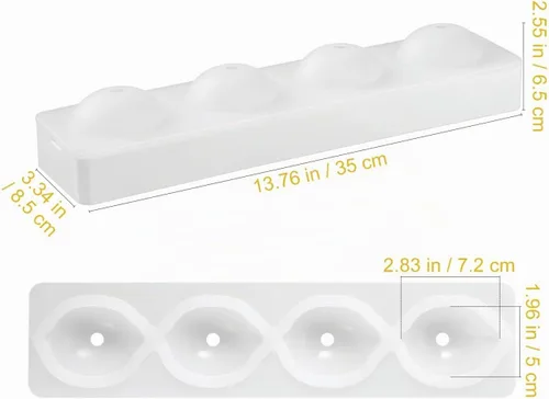 Vista 4 de DOITOOL Molde de silicona de limón, molde de pastel de mousse en forma de limón 3D, 4 cavidades DIY Baking Mold for Fondant Dessert, Mousse