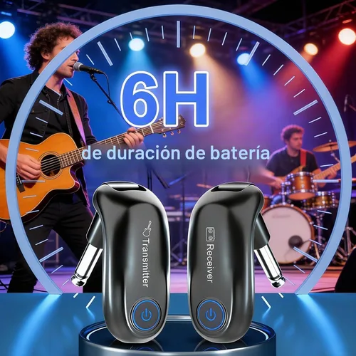 Vista 6 de Sistema de guitarra inalámbrico, transmisor de audio y receptor de carga