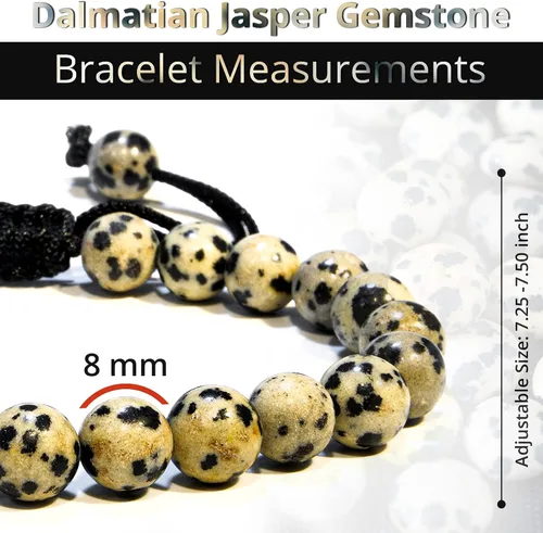 Vista 94 de Adjustable Crystal Bracelet – Gemstone Bead Bracelet with Adjustable Macrame String – Chic Gemstone Bracelet for Men and Women – 8mm Round Healing