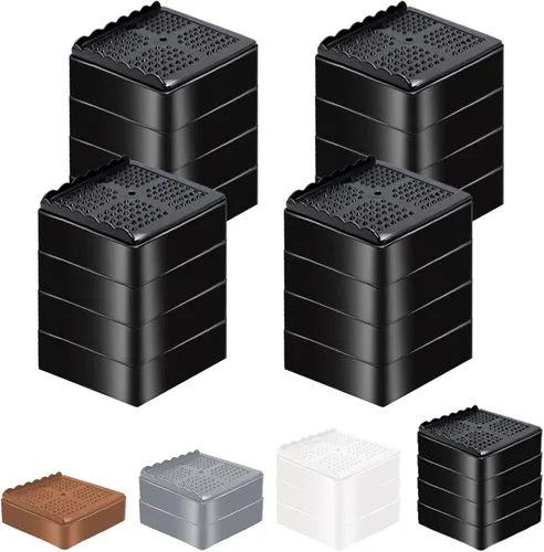 Vista 10 de shouwuhho Elevadores de muebles, paquete de 12 elevadores de cama con agarre antideslizante y soporte resistente, elevación de 1 pulgada, 2
